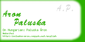 aron paluska business card