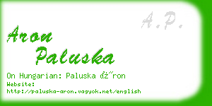 aron paluska business card